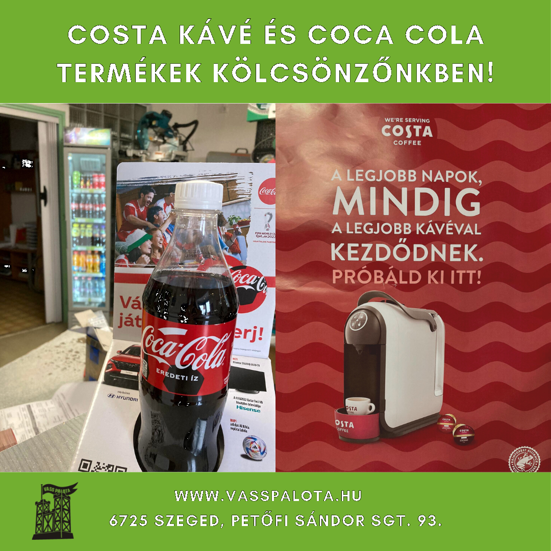 Coca-Cola és Costa termékek üzletünkben!
